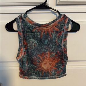 Sheer Sun and Moon Crop Top